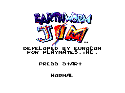 Earthworm Jim title screen for Sega Master System